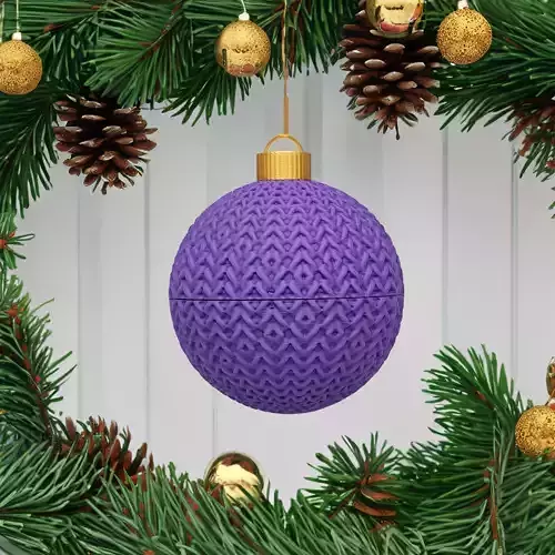 CHRISTMAS CHROCHET - KNITTED SECRET ORNAMENT CONTAINER 3D print model