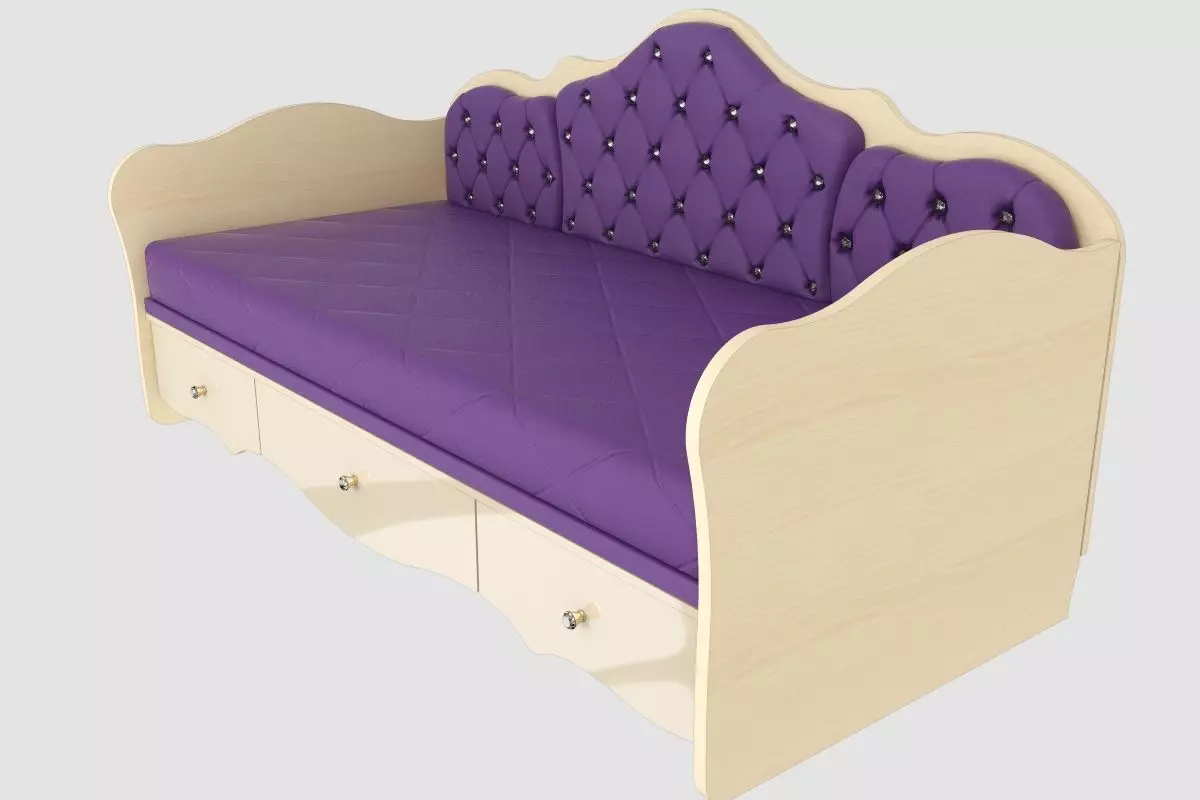 Bed with capitone 3D model