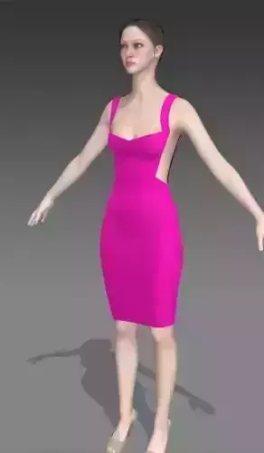 dress pink  hourglass look