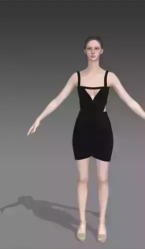 dress black elastic skirt detail