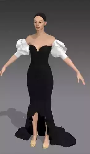 dress black white watermelon slevee