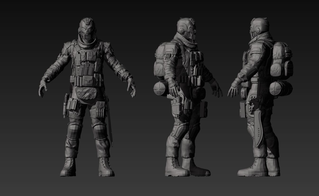 Ghost character Low-poly 3D model_8