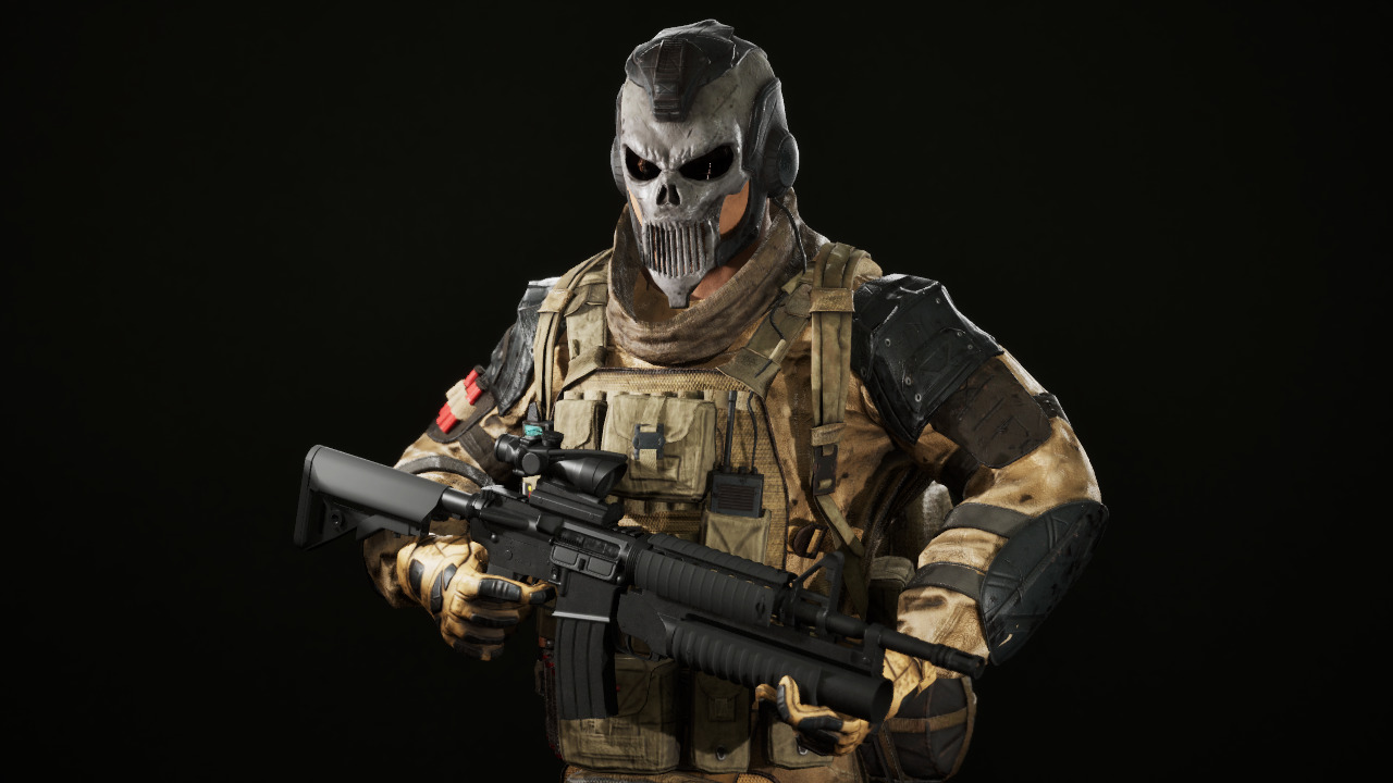 Ghost character Low-poly 3D model_1