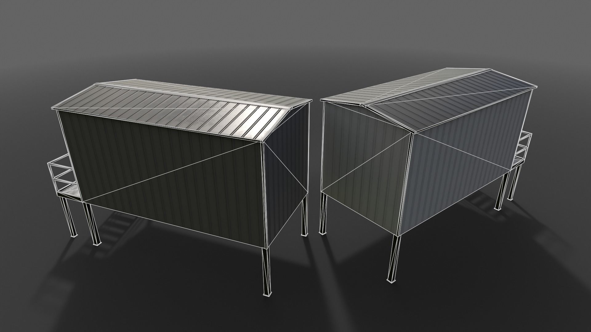 PBR Shed House A 20ft V5 Low-poly 3D model_15