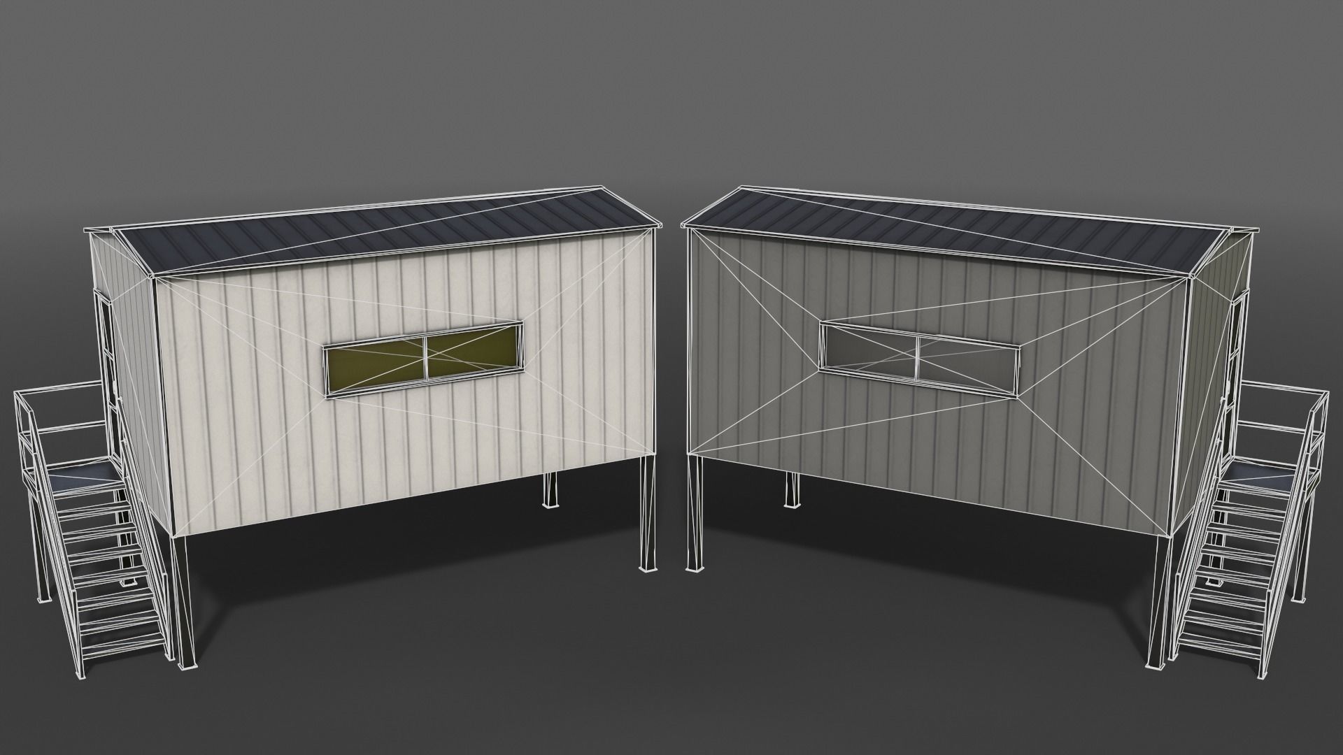 PBR Shed House A 20ft V5 Low-poly 3D model_5