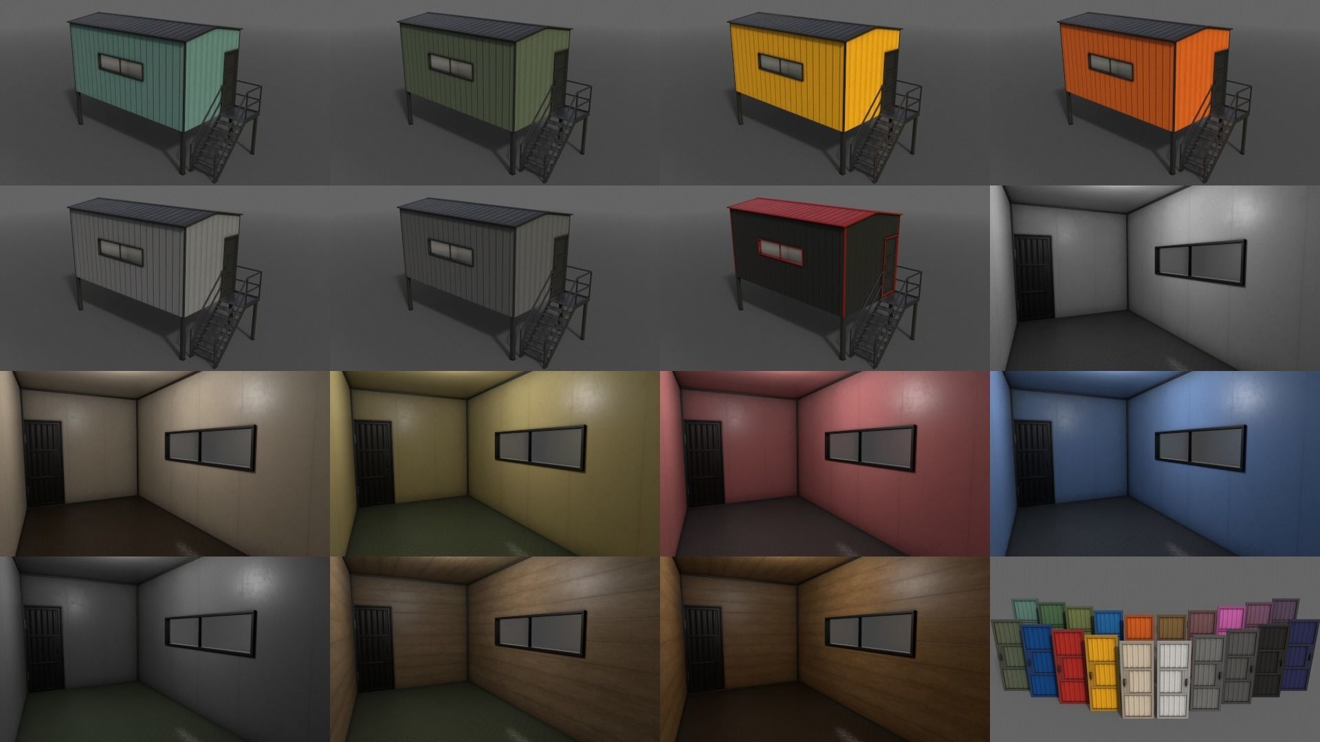 PBR Shed House A 20ft V5 Low-poly 3D model_3