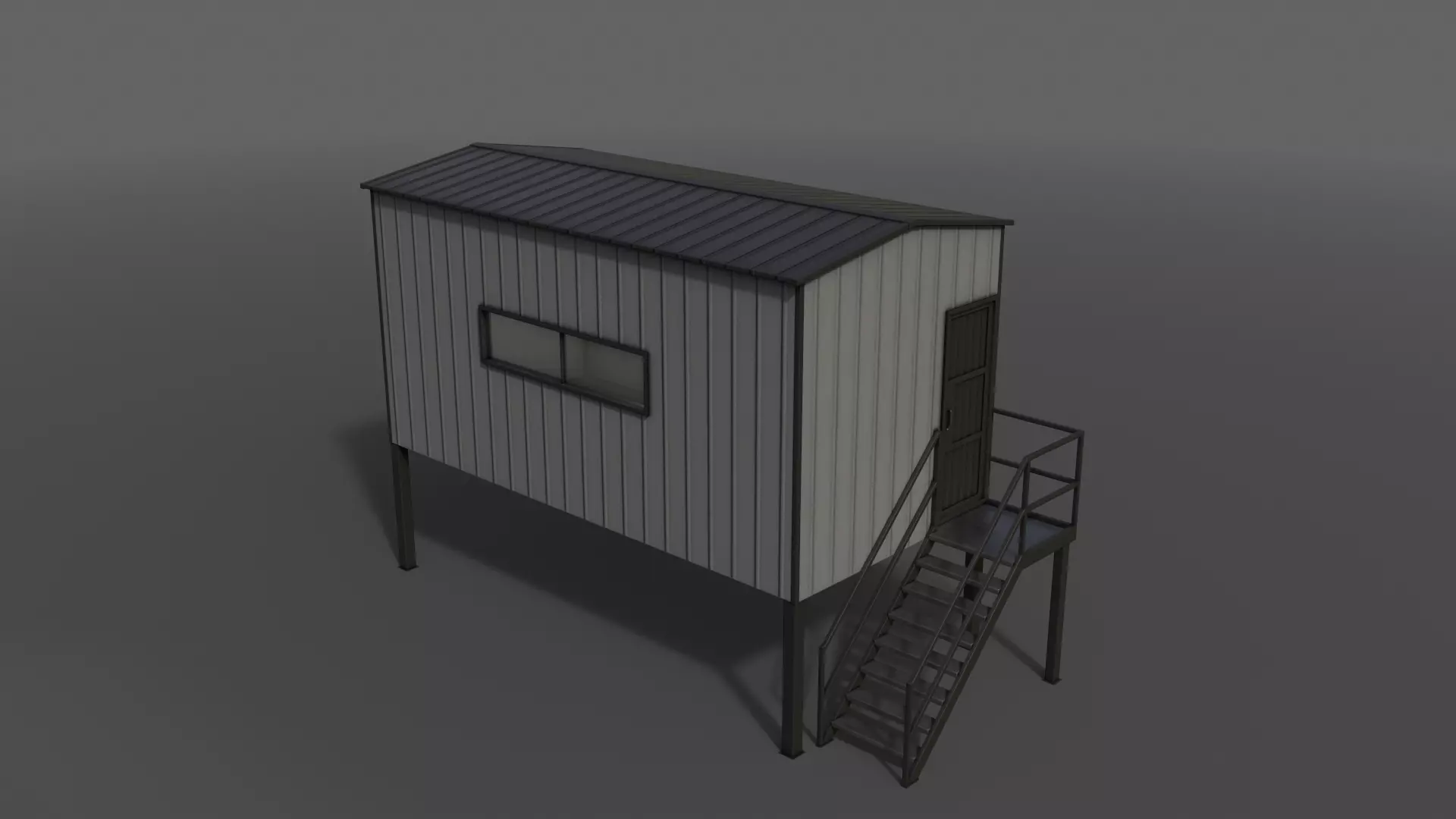 PBR Shed House A 20ft V5 Low-poly 3D model_0