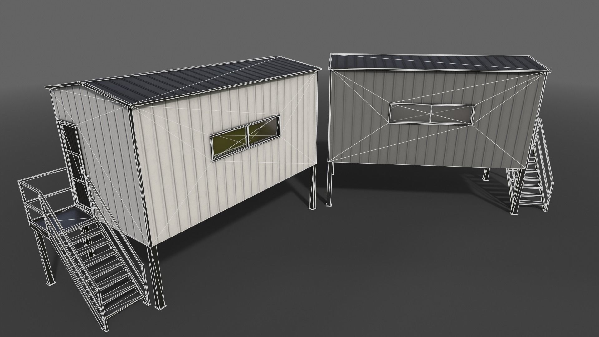 PBR Shed House A 20ft V5 Low-poly 3D model_7