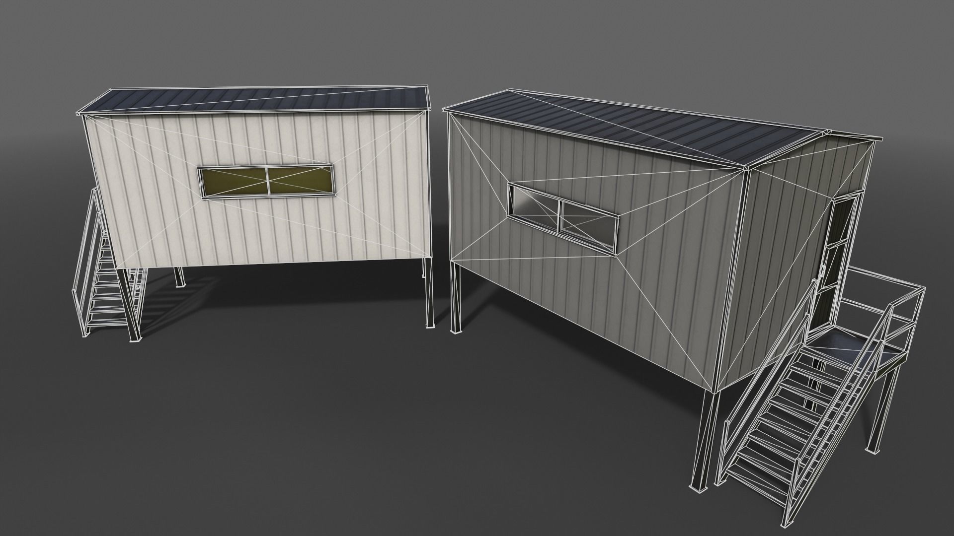 PBR Shed House A 20ft V5 Low-poly 3D model_9