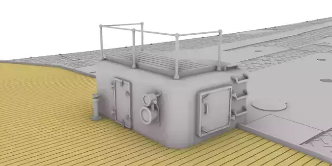 A small superstructure at the bow of Yamato