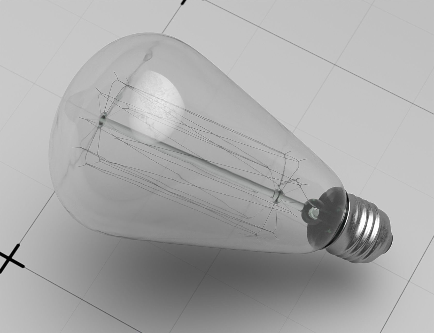 Vintage Light Bulb 3D Model 3D model_3