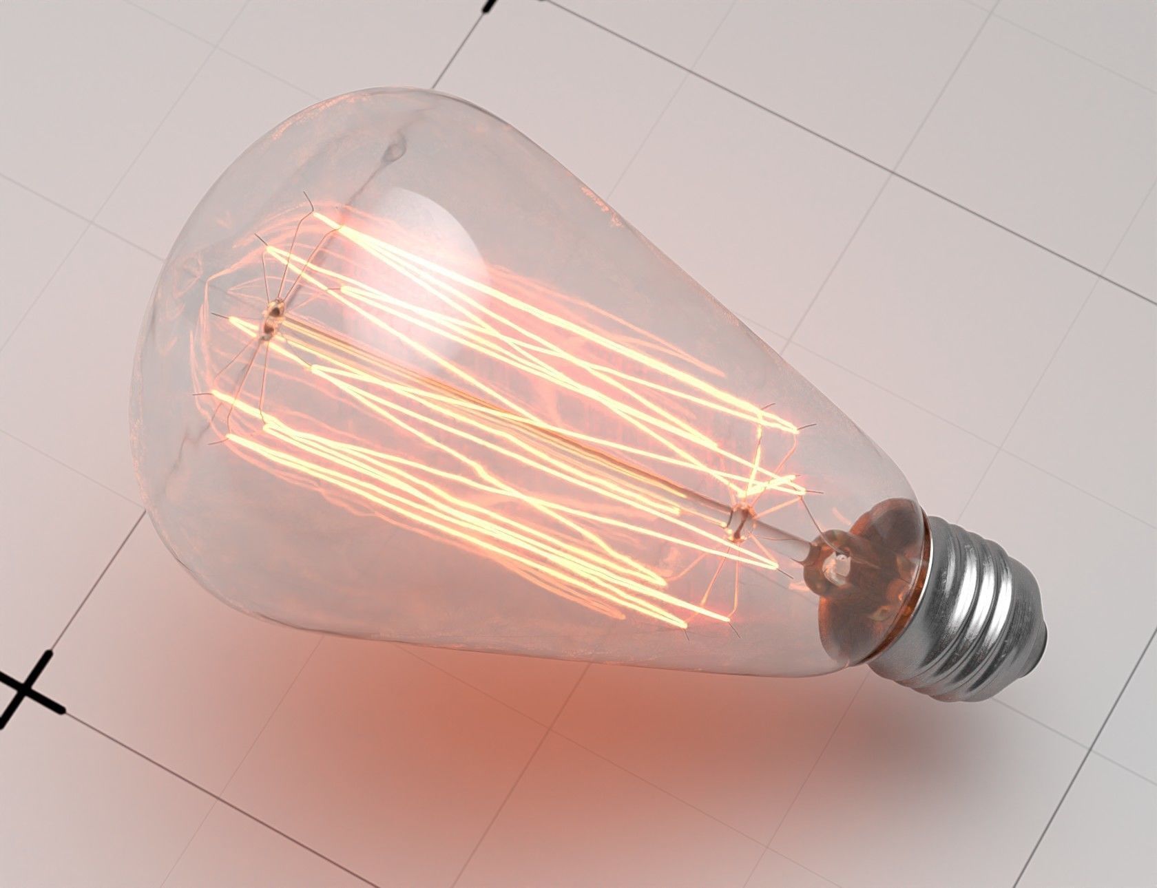 Vintage Light Bulb 3D Model 3D model_2