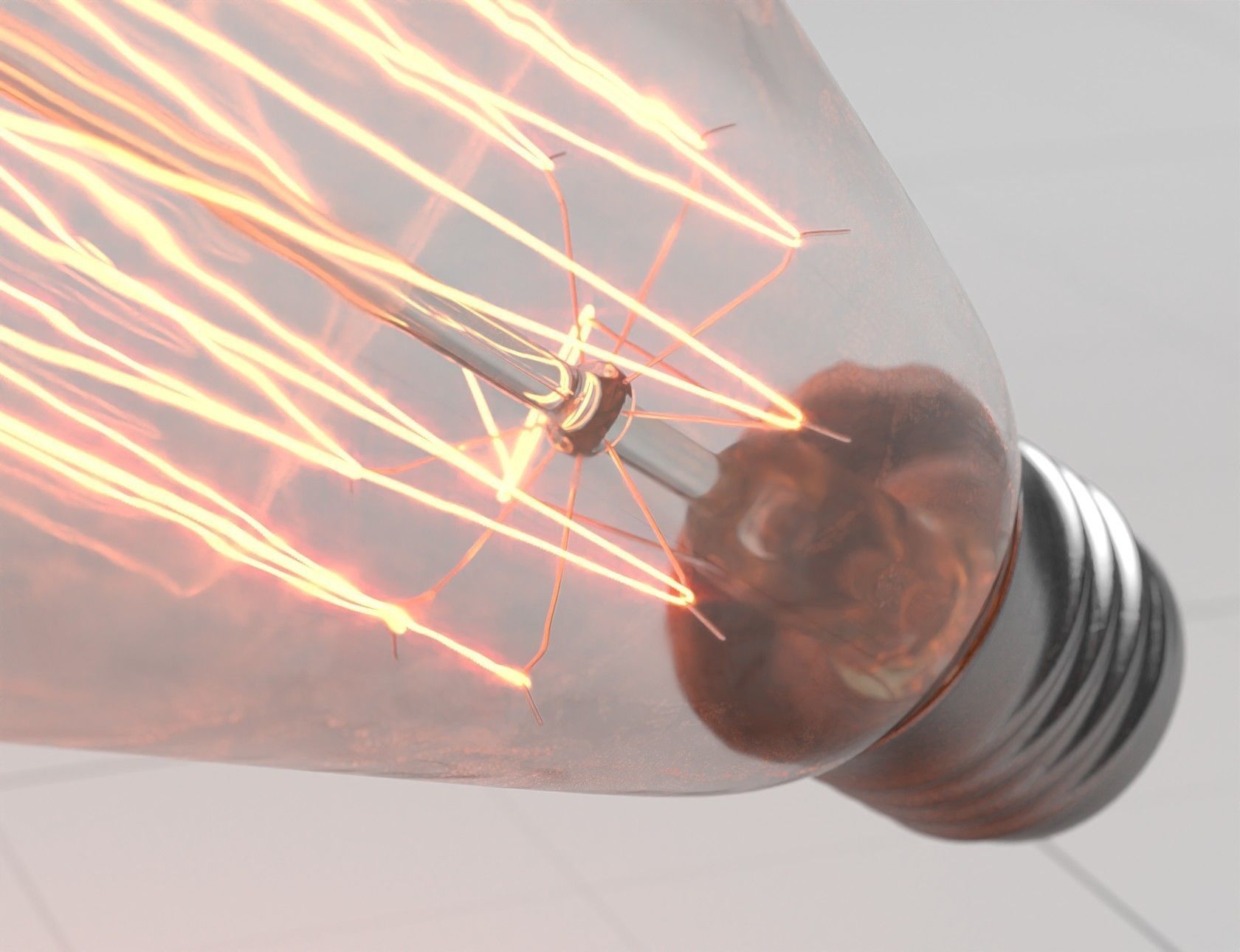 Vintage Light Bulb 3D Model 3D model_8