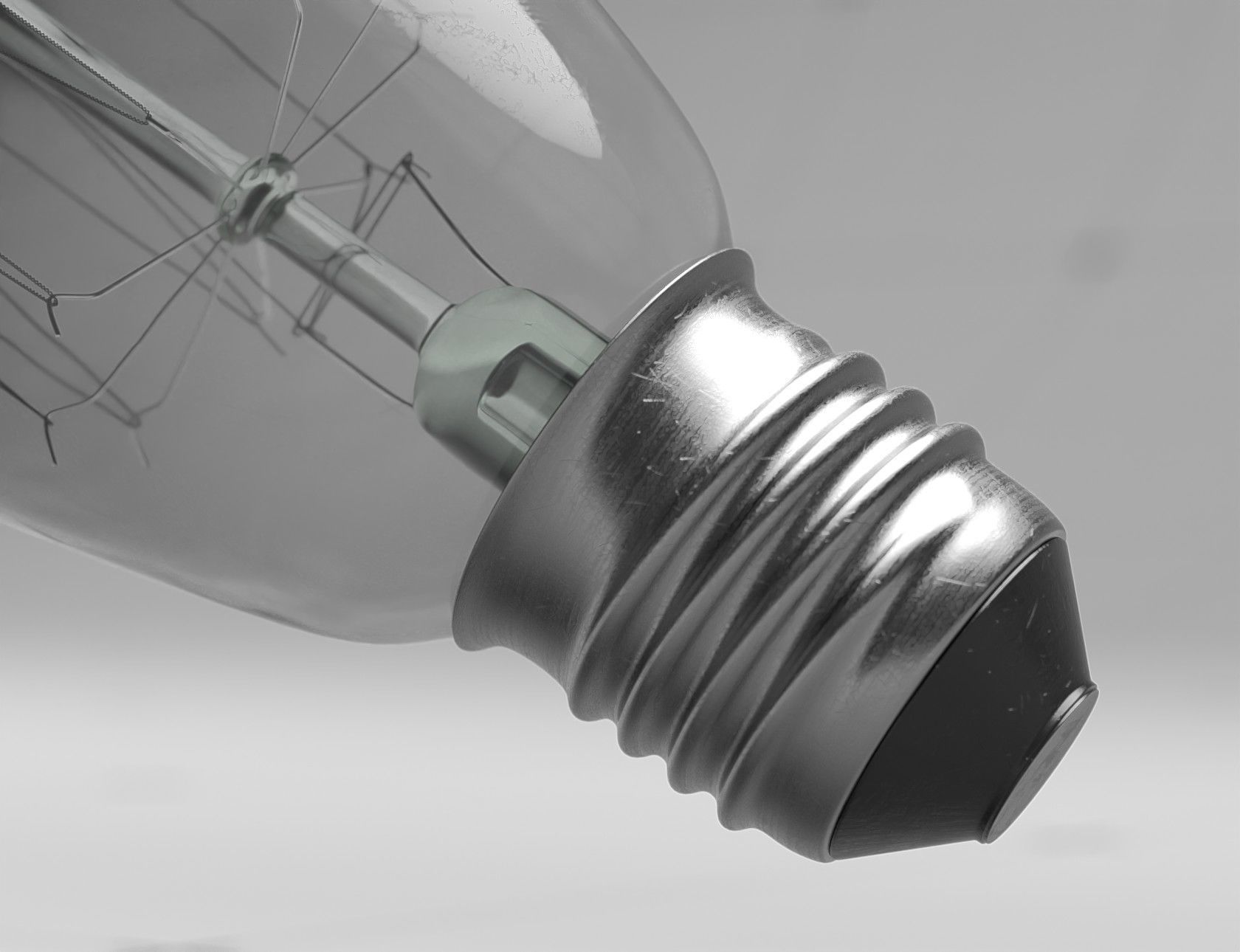 Vintage Light Bulb 3D Model 3D model_11