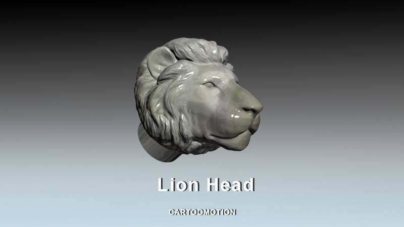 Lion Head Bangle 3D print model_5