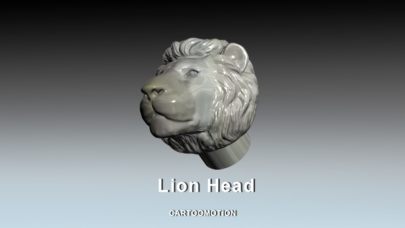 Lion Head Bangle 3D print model_10