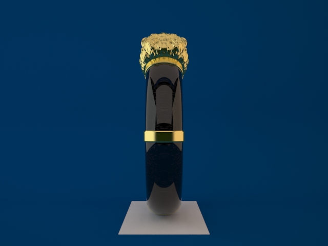 Lion Head Bangle 3D print model_1