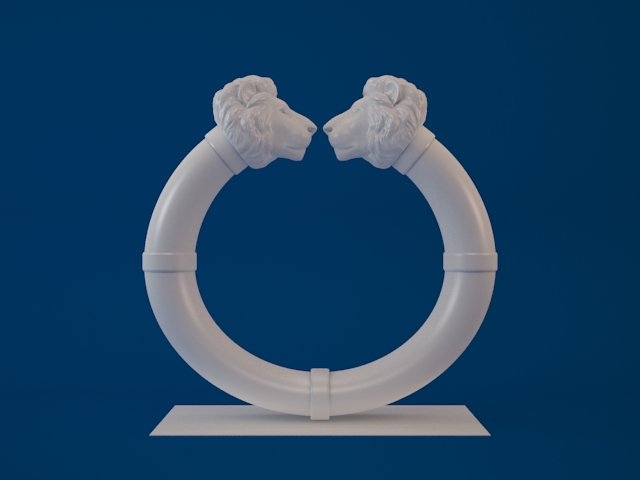 Lion Head Bangle 3D print model_3