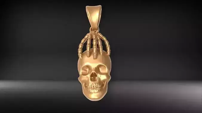 Skull and Hand Pendant bikers gang jewelry 3D print model