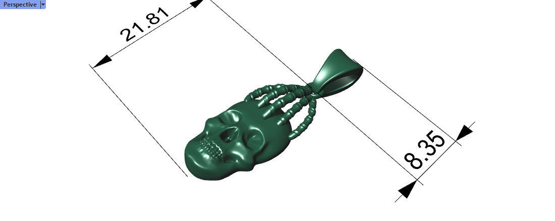 Skull and Hand Pendant bikers gang jewelry 3D print model_5