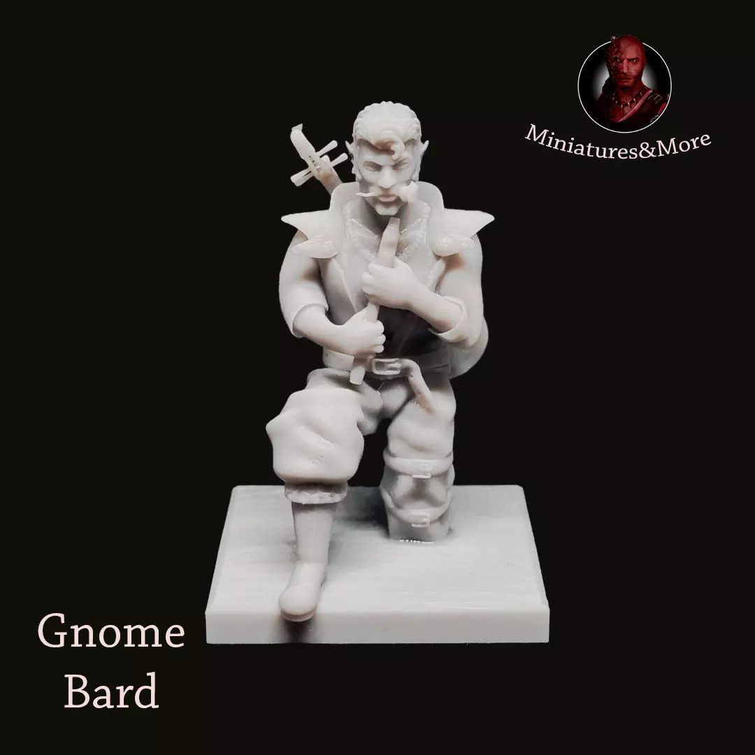 Miniature Gnome Bard 3D print model