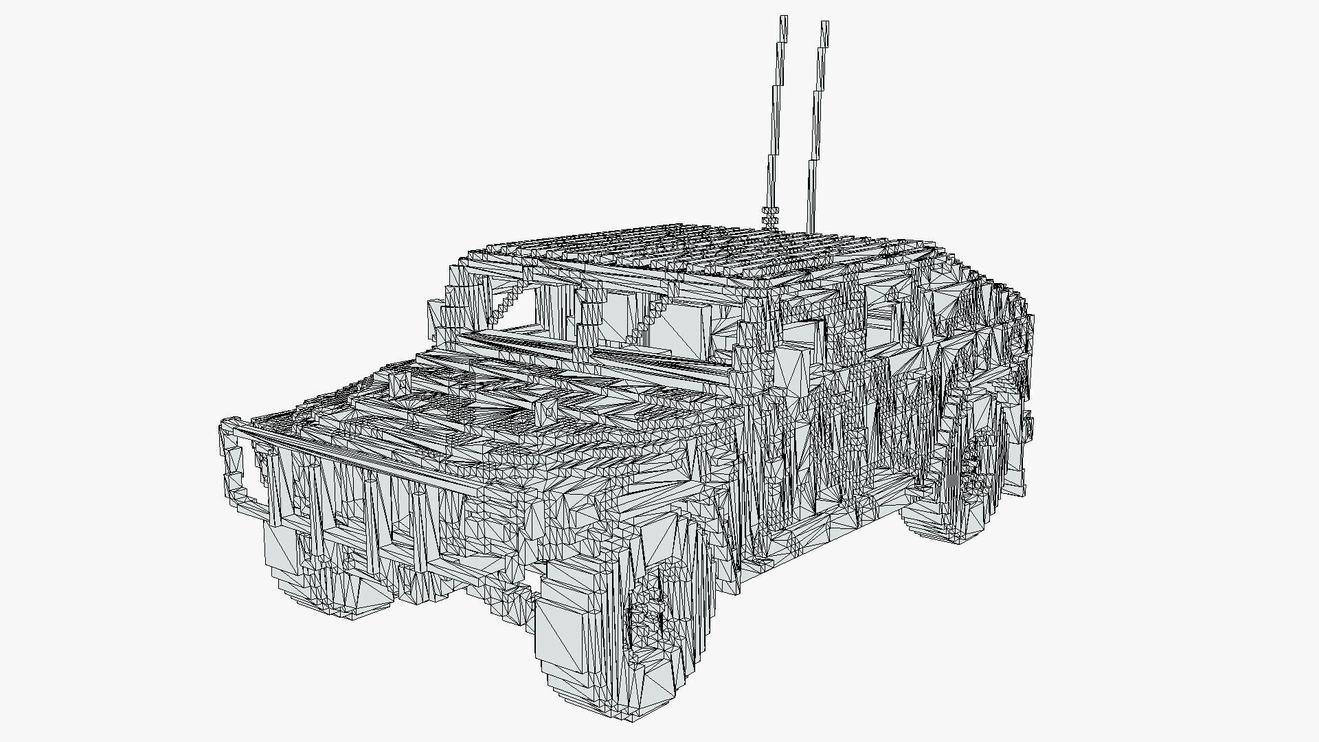 Voxel Military Humvee Low-poly 3D model_8
