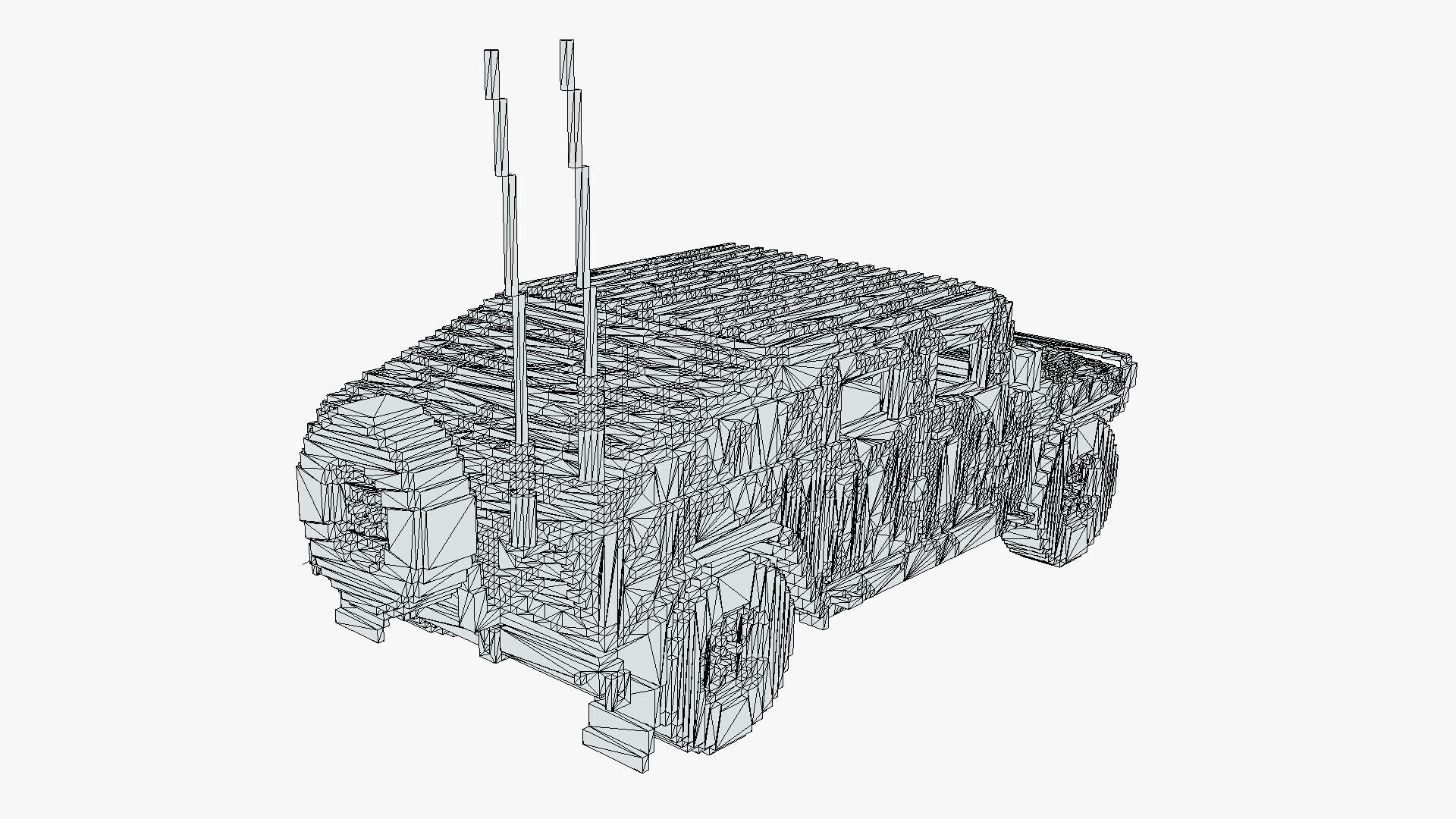 Voxel Military Humvee Low-poly 3D model_9