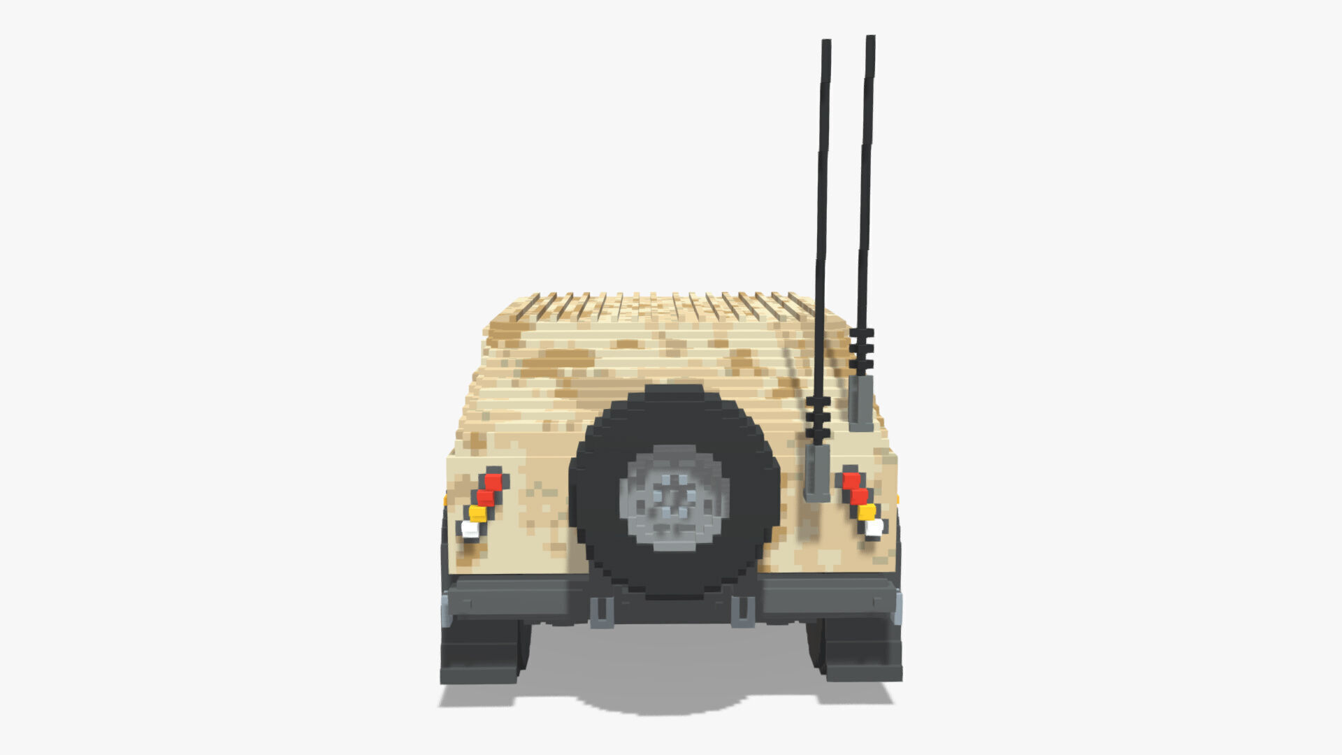 Voxel Military Humvee Low-poly 3D model_3