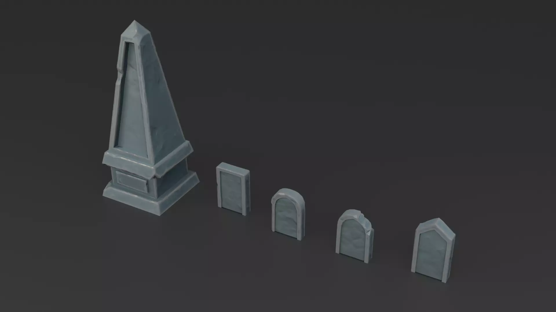 Tombstones Pack Free low-poly 3D model