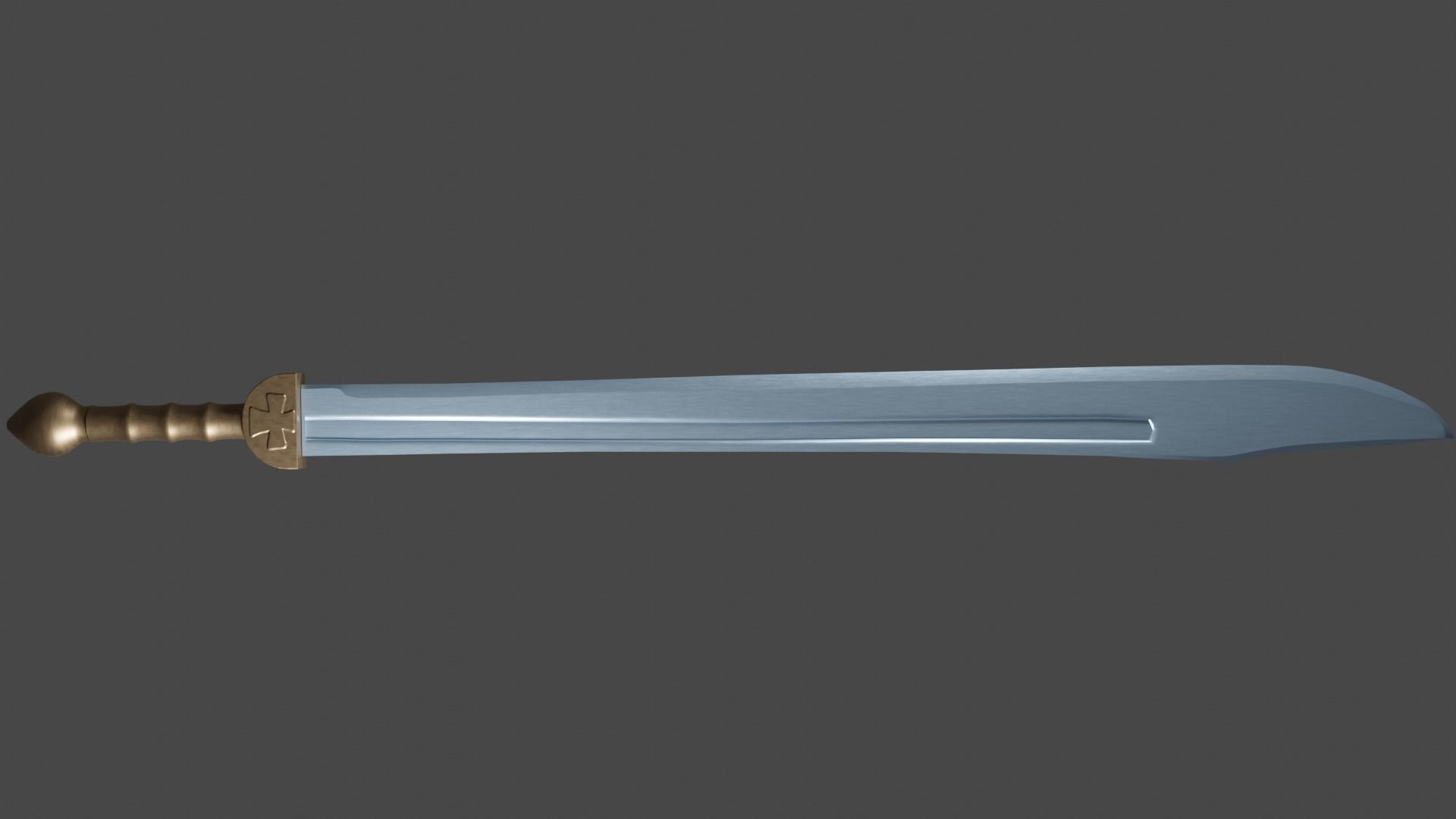 Grossmesser sword with Gladius handle Low-poly 3D model_5