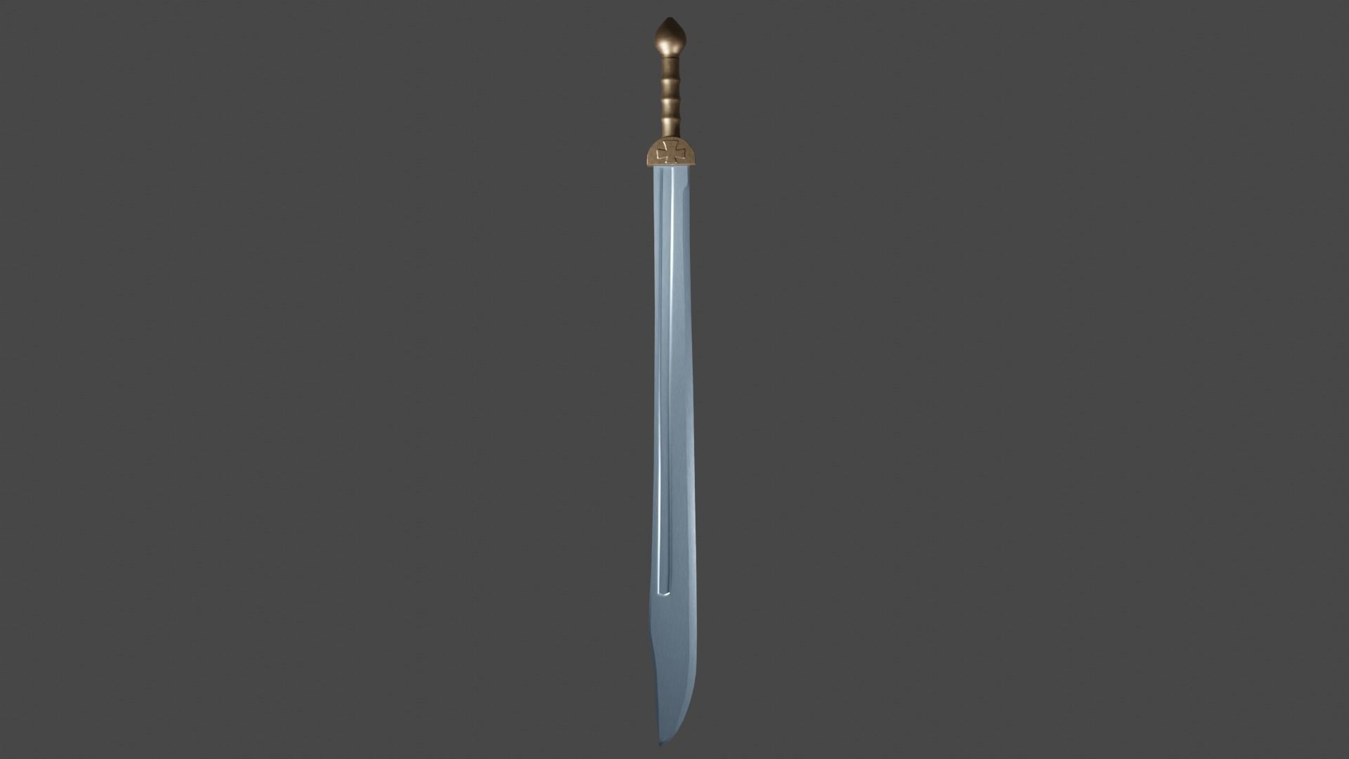 Grossmesser sword with Gladius handle Low-poly 3D model_7