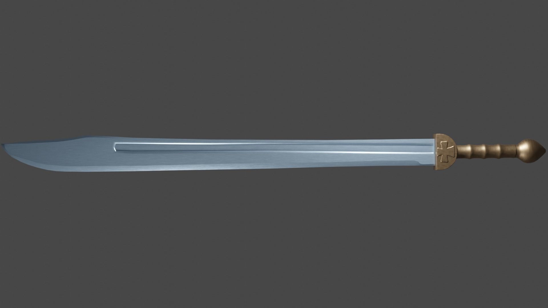 Grossmesser sword with Gladius handle Low-poly 3D model_4