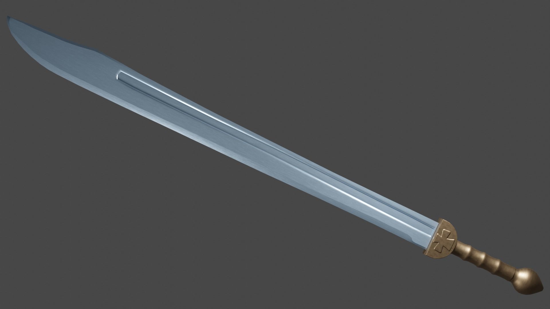 Grossmesser sword with Gladius handle Low-poly 3D model_3