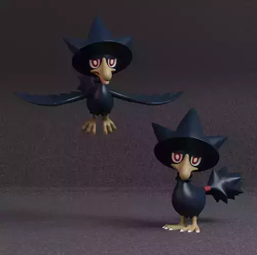 Pokemon - Murkrow with 2 poses 3D print model