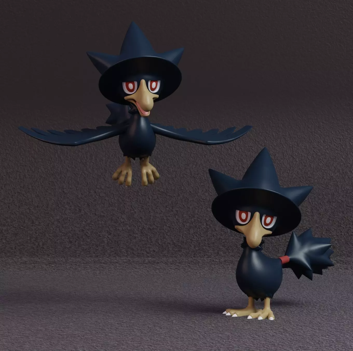 Pokemon - Murkrow with 2 poses 3D print model_0