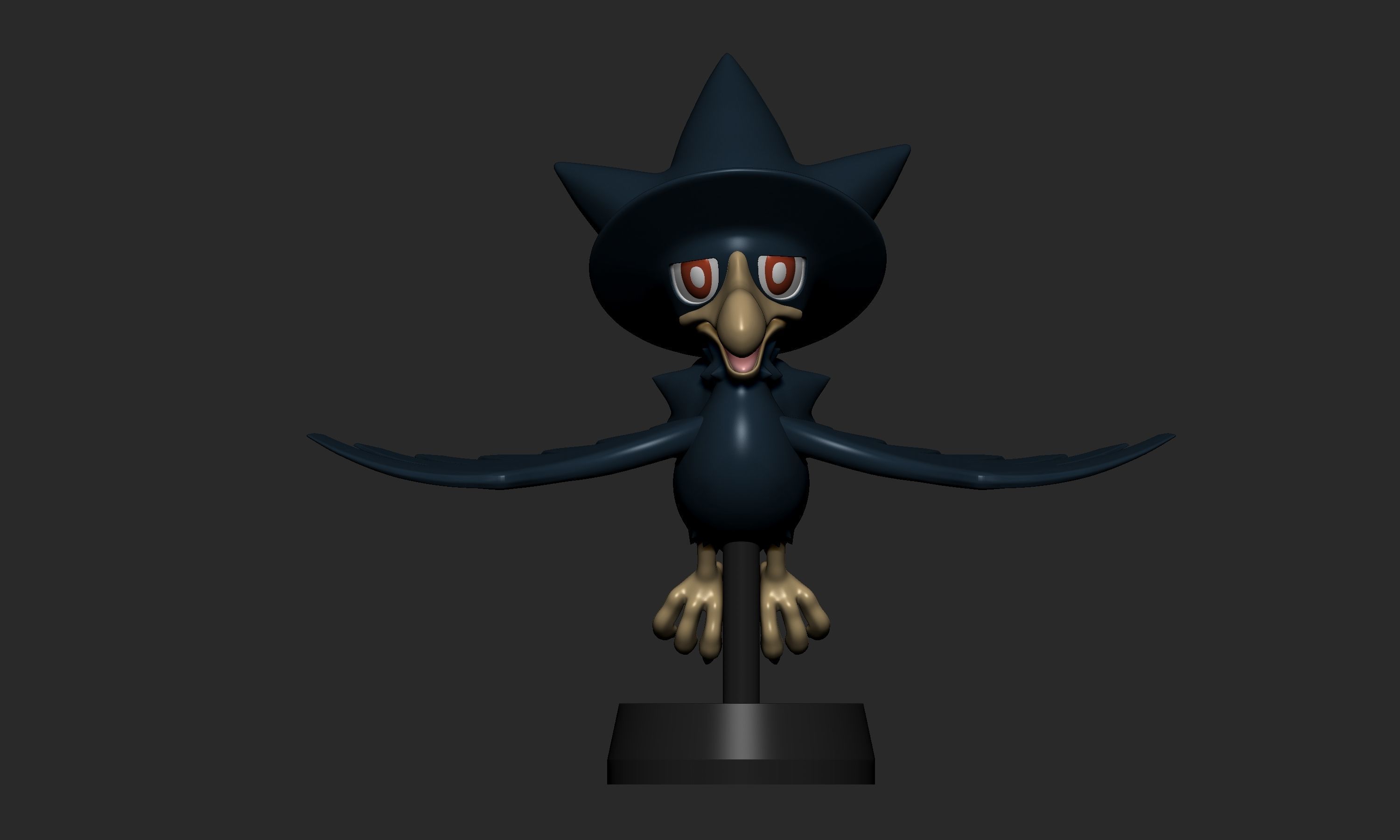 Pokemon - Murkrow and Honchkrow with 2 poses 3D print model_6