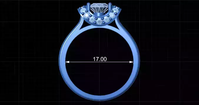 HALO PAVE PRINCESS RING