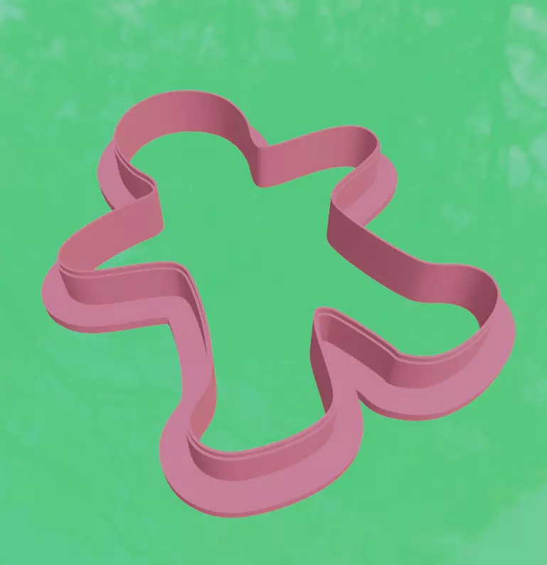 Ginger man cookie cutter for christmas 3D print model_0