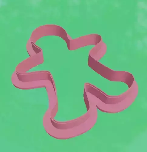 Ginger man cookie cutter for christmas 3D print model