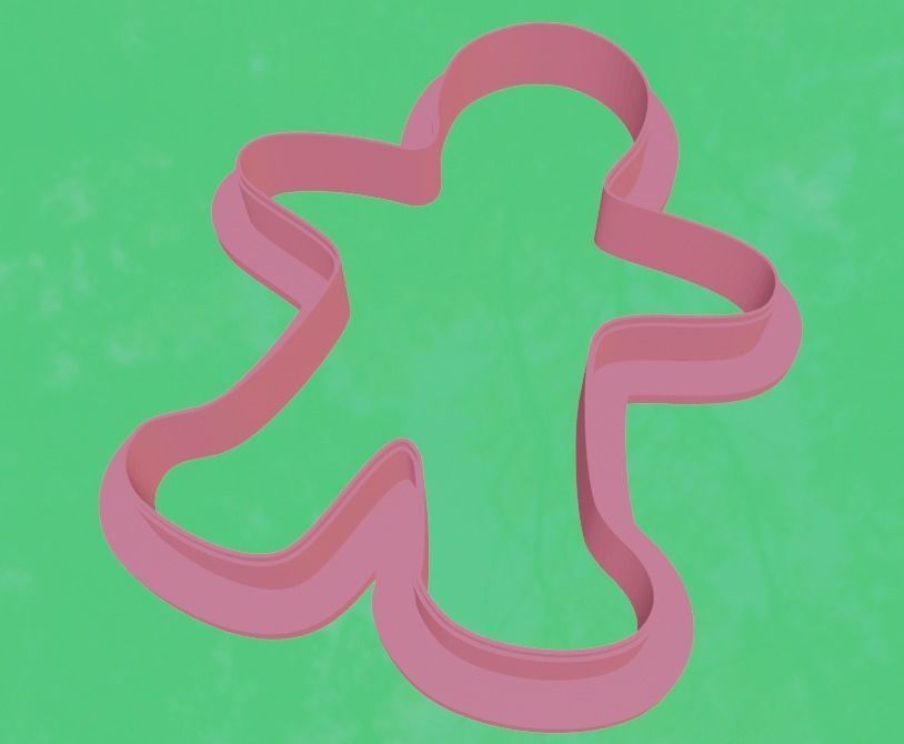 Ginger man cookie cutter for christmas 3D print model_2