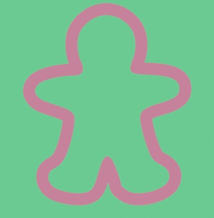 Ginger man cookie cutter for christmas 3D print model_1