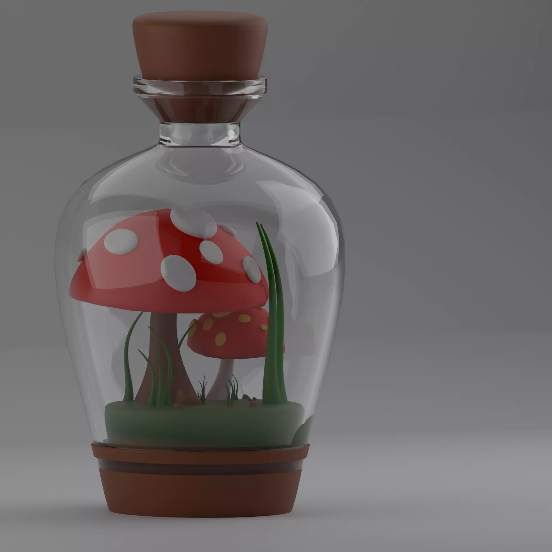mushrooms in Bottle Free low-poly 3D model