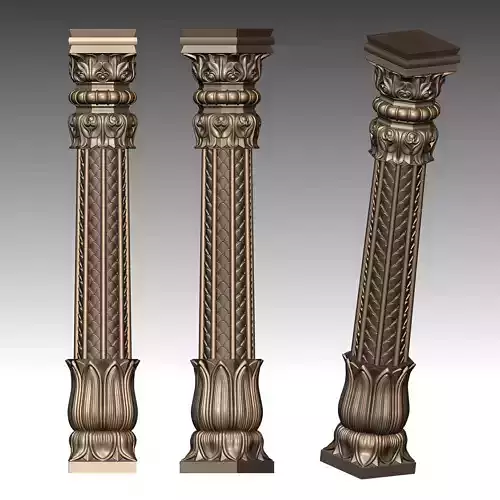 Wood carved Column