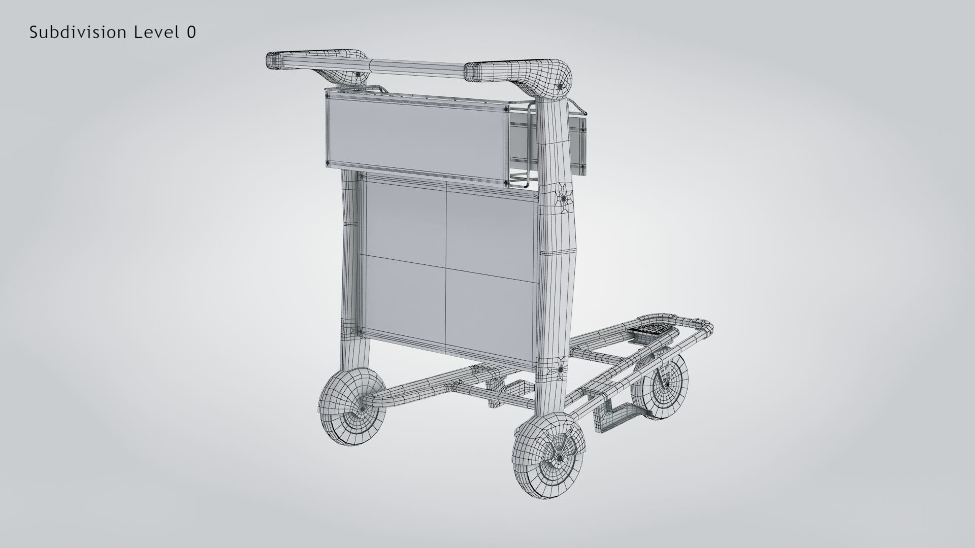 Airport Trolley Low-poly 3D model_16