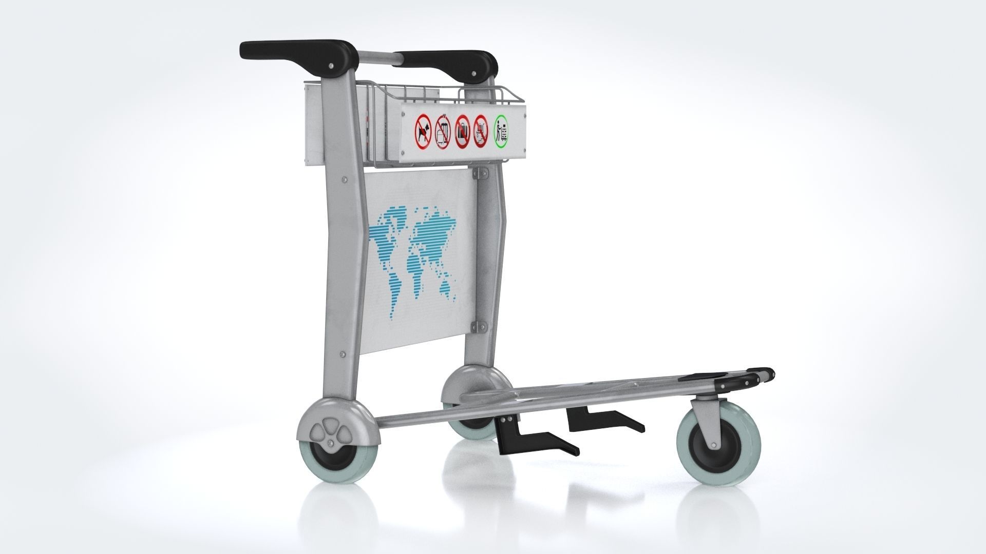 Airport Trolley Low-poly 3D model_2