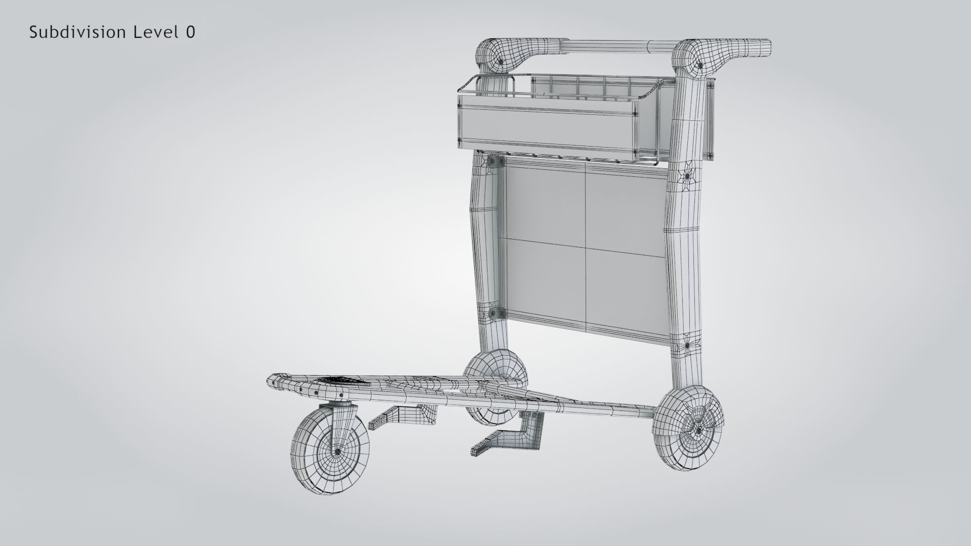 Airport Trolley Low-poly 3D model_10