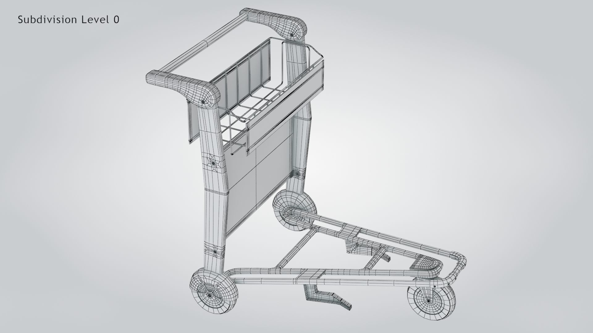 Airport Trolley Low-poly 3D model_8