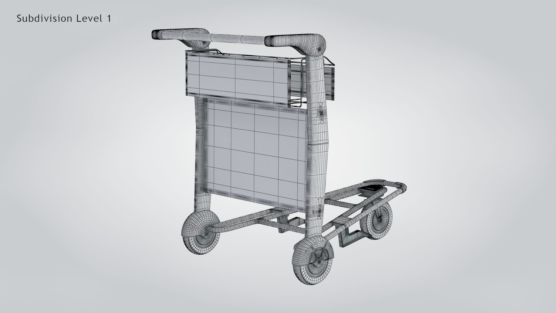 Airport Trolley Low-poly 3D model_17