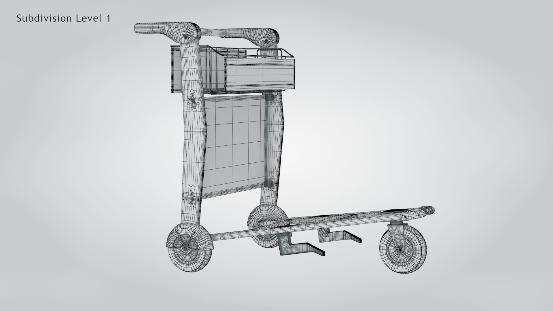 Airport Trolley Low-poly 3D model_13