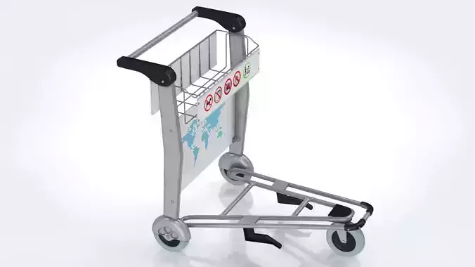 Airport Trolley Low-poly 3D model